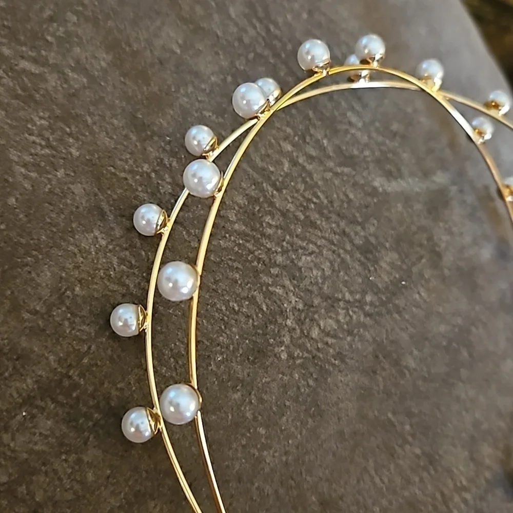 3/$30 Pearl Bridal Formal Special Occasion Crown Festival Headband